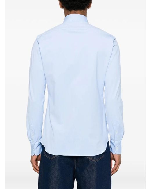 Xacus Blue Spread-Collar Long-Sleeve Shirt for men