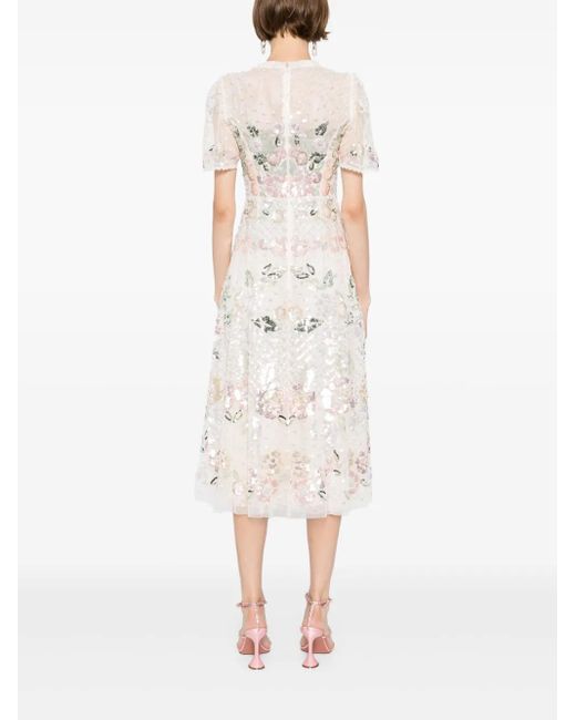 Needle & Thread Natural Sequin Embellishment Dress