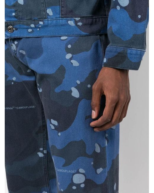 Off-White c/o Virgil Abloh Blue Camouflage-Print Skate Jeans for men