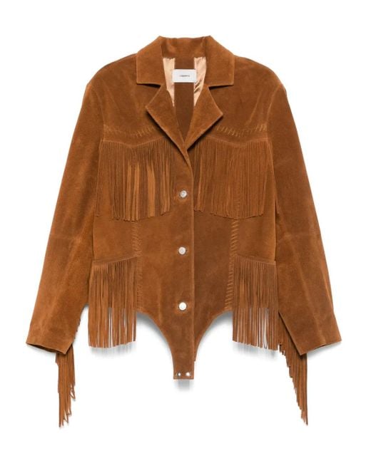Coperni Brown Suede Fringed Jacket