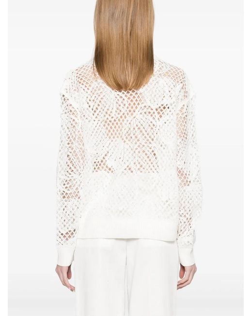 Jersey Farea de ganchillo Max Mara de color White