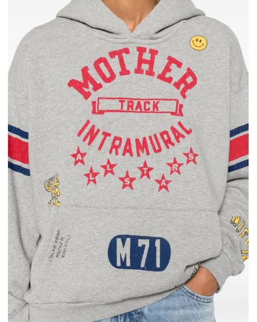 Mother Gray Graphic-Print Hoodie