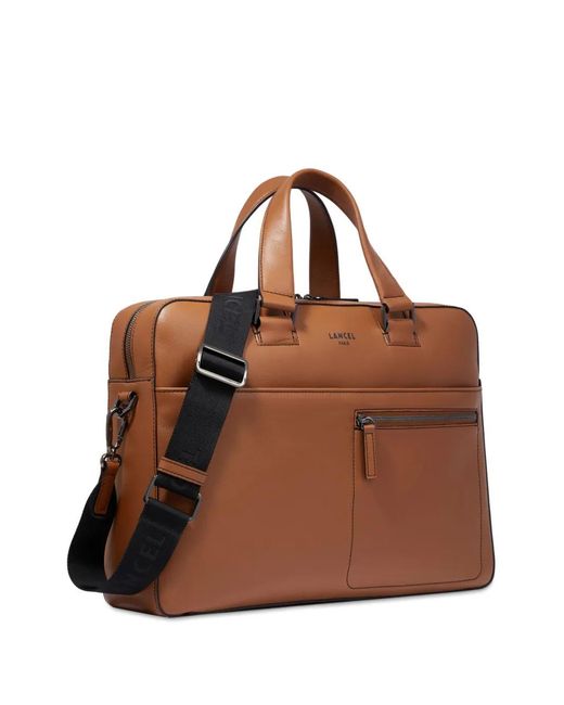 Lancel Brown Max De Leather Briefcase for men