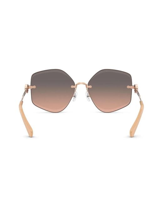 Tory Burch Brown Geometric-Frame Sunglasses