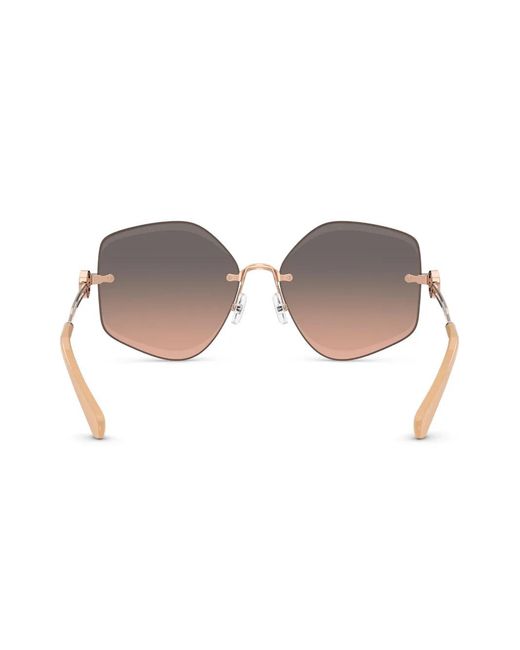 Tory Burch Brown Geometric-Frame Sunglasses