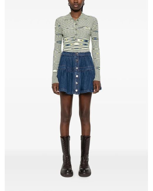 Maje Blue Short Denim Skirt