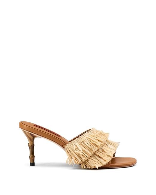 Simon Miller Natural Fringe Playa Bamboo-Heel Sandals
