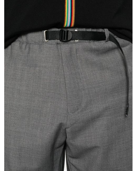 White Sand Gray Drawstring-Fastening Trousers for men