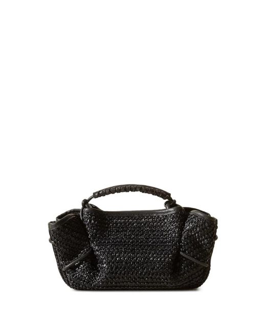 Hereu Black Mini Arta Raffia Tote Bag