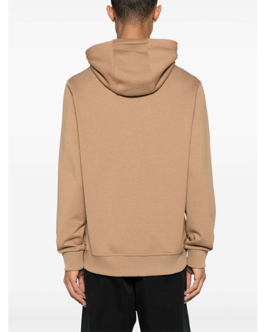 Burberry Brown Logo-embossed Cotton Hoodie for men