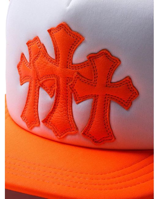 Chrome Hearts Orange Cemetery Cross-Patch Trucker Hat