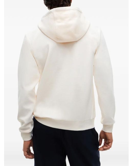 Tommy Hilfiger White Logo-Patch Drawstring Hoodie for men