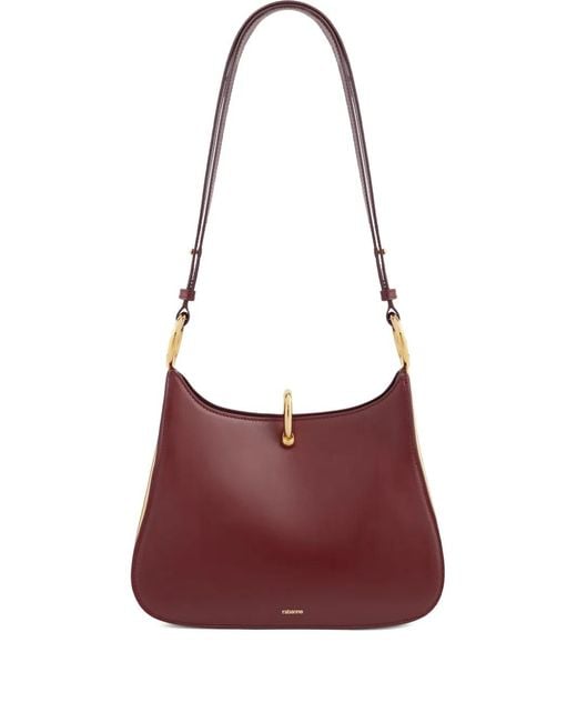 Rabanne Red Medium Ring Leather Shoulder Bag