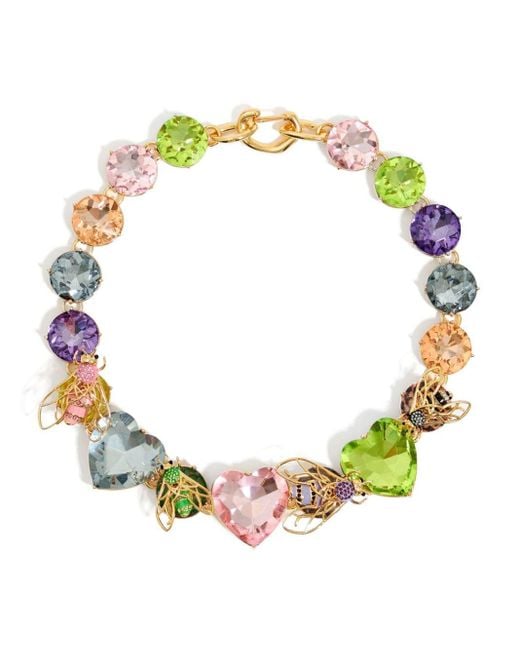 Bimba Y Lola Bee Motif Crystal Embellished Necklace in Metallic Lyst Canada