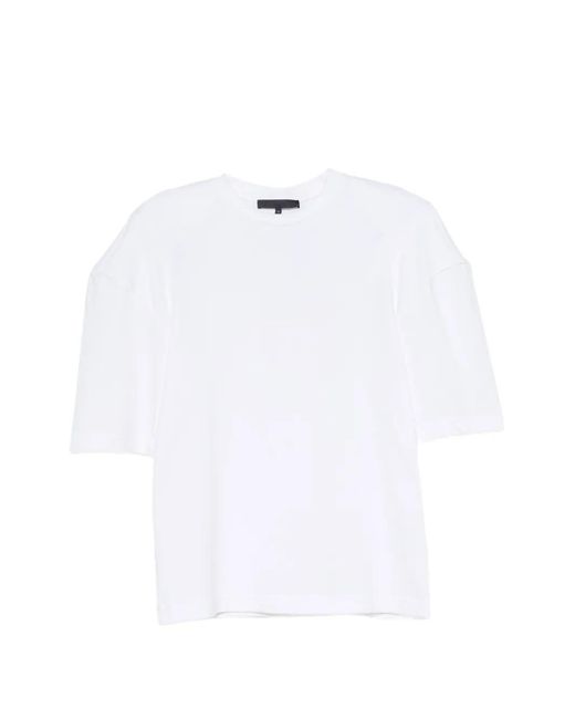 Tibi White Perfect Hinged Sleeve Crew-Neck T-Shirt