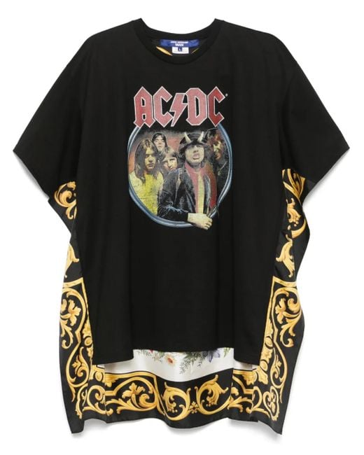 Junya Watanabe Black Acdc Printed T-Shirt for men