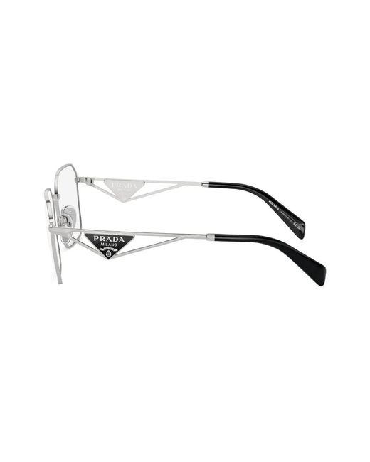 Prada Metallic Rectangle-Frame Glasses