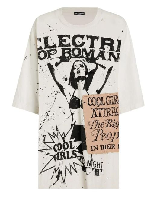 Dolce & Gabbana White Graphic-print T-shirt
