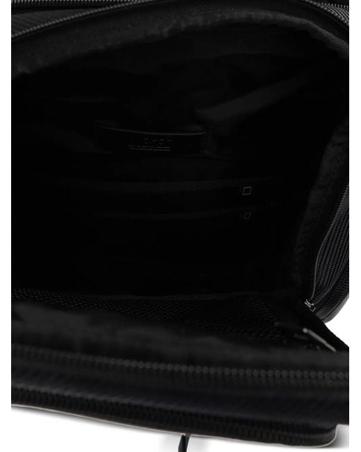 DIESEL Black Logo-Plaque Buckle-Fastening Backpack