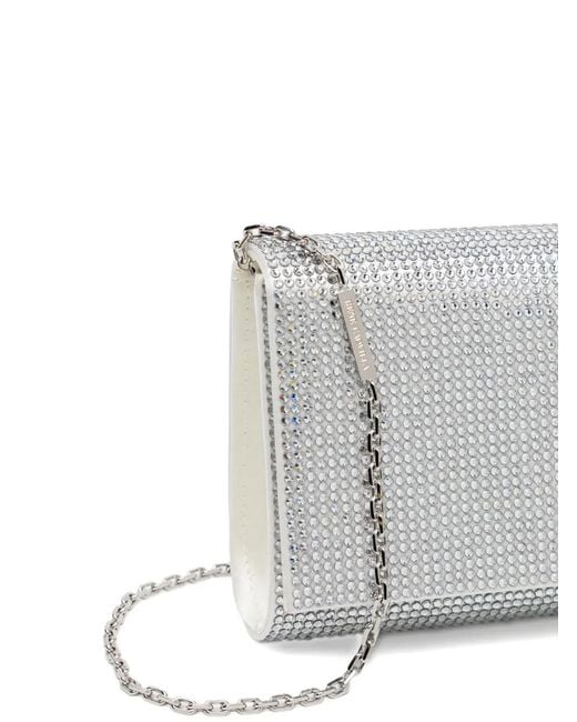 Rene Caovilla Gray All-Over Crystals Clutch Bag