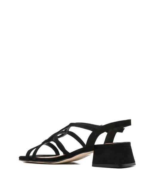 Julie Dee Black Multi-Strap Slingback Sandals