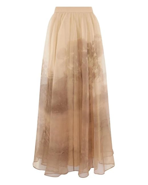 Zimmermann Organza Maxi-Rok in het Natural