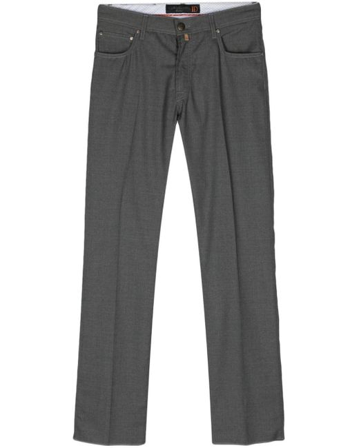 Mid-rise straight-leg trousers Corneliani pour homme en coloris Gray