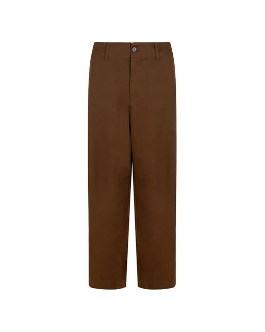 FRAME Brown Button Cuff Trousers