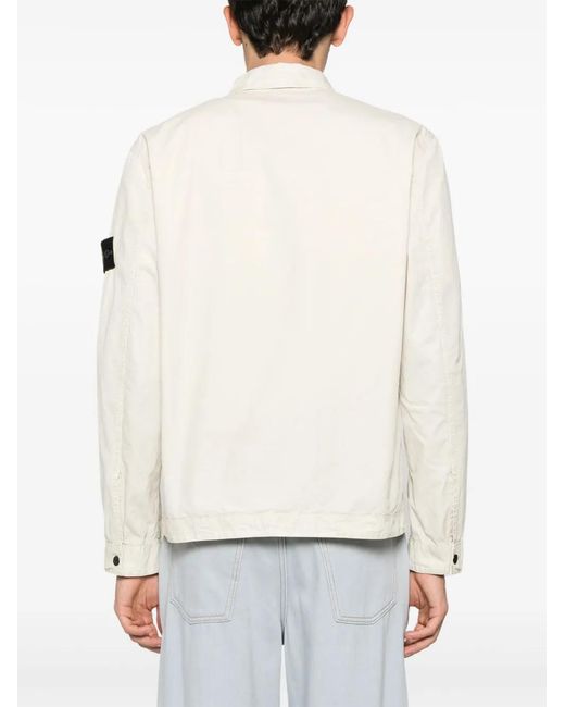 Stone Island Natural Logo Organic Cotton Overshirt for men