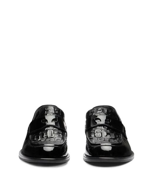 Gcds Black Wirdo Monogram-Embossed Loafers