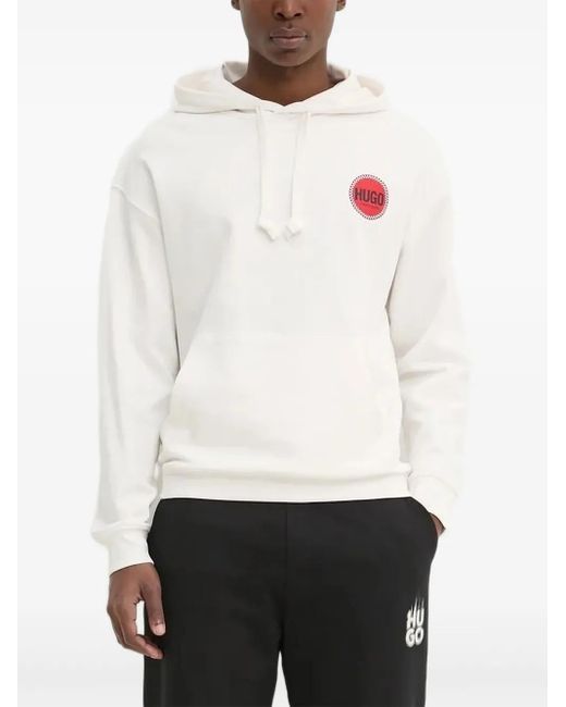 Hoodie À Logo Imprimé HUGO pour homme en coloris White