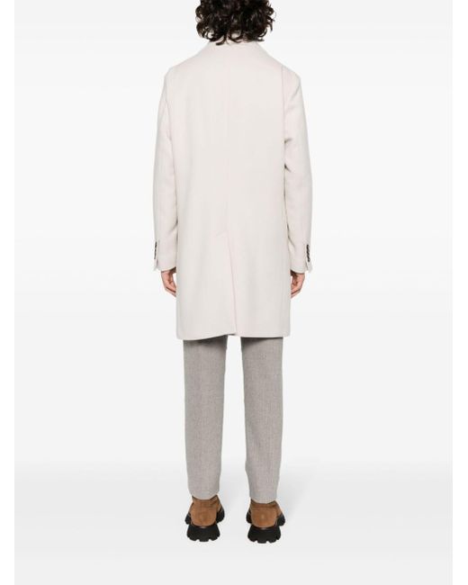 Manteau mi-long en laine mélangée à effet superposé Eleventy pour homme en coloris White