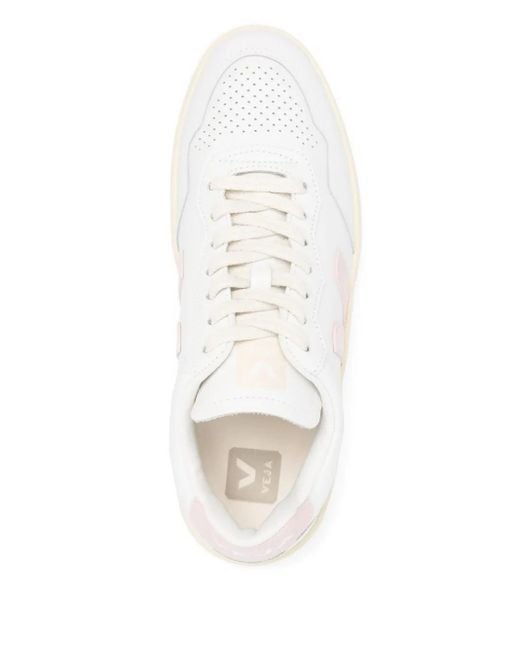 Veja White V-90 Leather Petale Sneakers