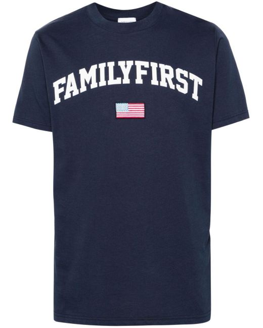 FAMILY FIRST Blue College Cotton T-shirt