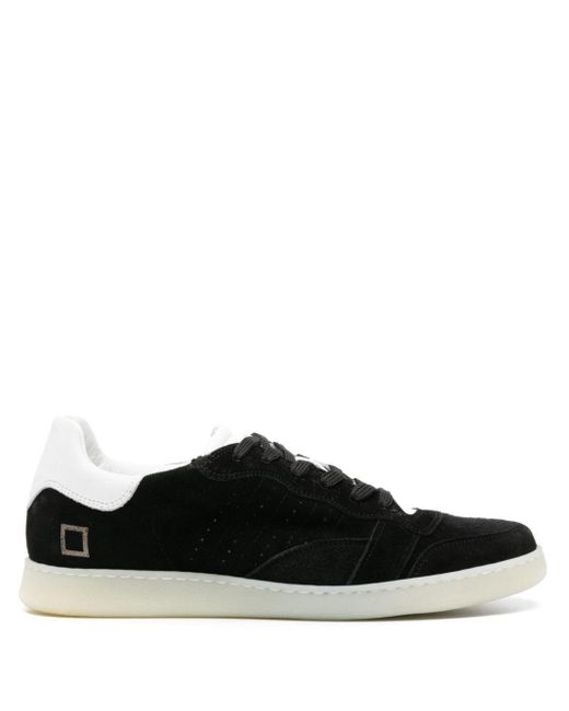 Date Black Panelled Suede Sneakers for men