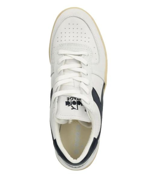Diadora White Leather Sneakers for men