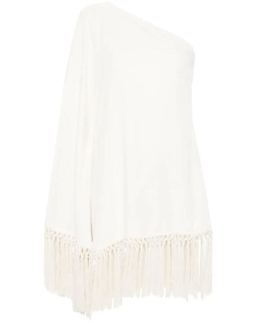 Taller Marmo White Piccolo Arno Fringed Short Dress