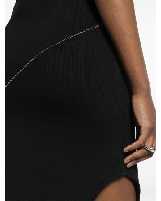 Thom Krom Black Decorative-stitching Side-slit Midi Dress