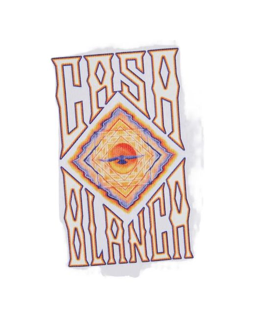 Casablanca White Hermons Mirage-Print T-Shirt for men