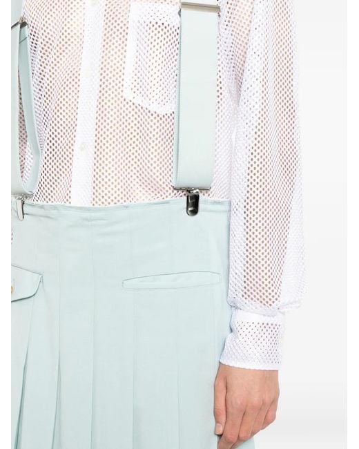 Comme des Garçons Blue Pleated Suspender Skirt for men
