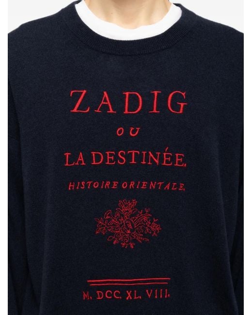 Zadig & Voltaire Blue Marko Crew Neck Jumper for men