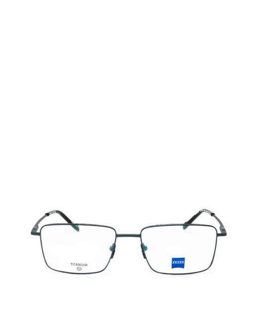 Zeiss Black Titanium Rectangle-Frame Glasses for men
