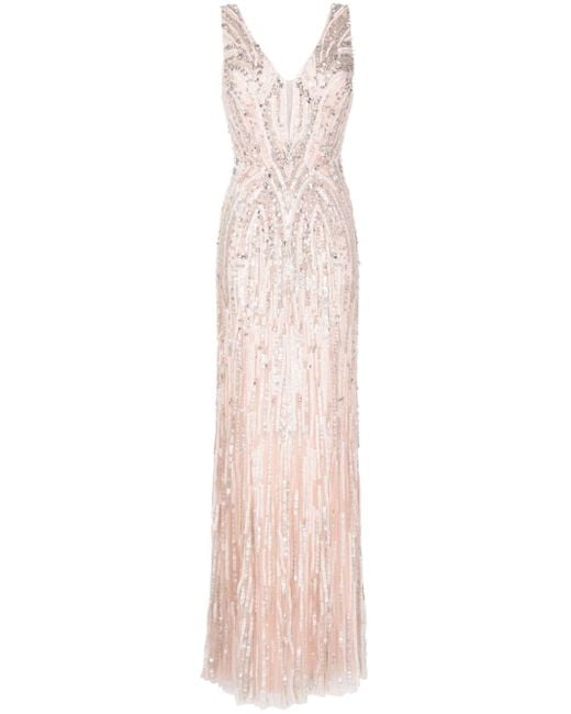 Jenny Packham Pink Raquel Crystal-embellished Gown