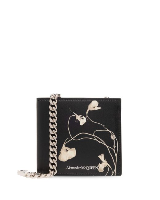 Alexander McQueen Portemonnaie mit Blumen-Print in Black für Herren