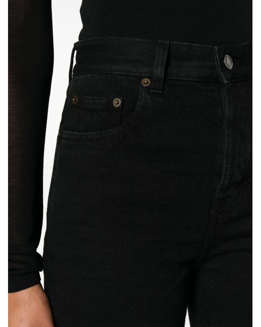 Saint Laurent Black Gerade Jeans mit hohem Bund