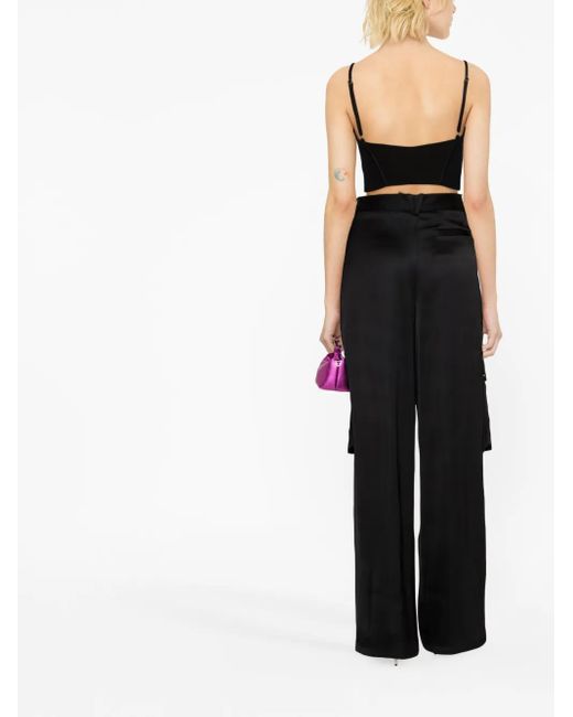 Versace Black Wide-leg Cargo Trousers