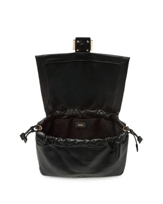 Fendi Black Baguette Leather Shoulder Bag