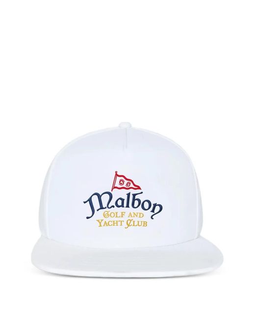 Malbon Golf White Logo-Embroidered Baseball Cap for men