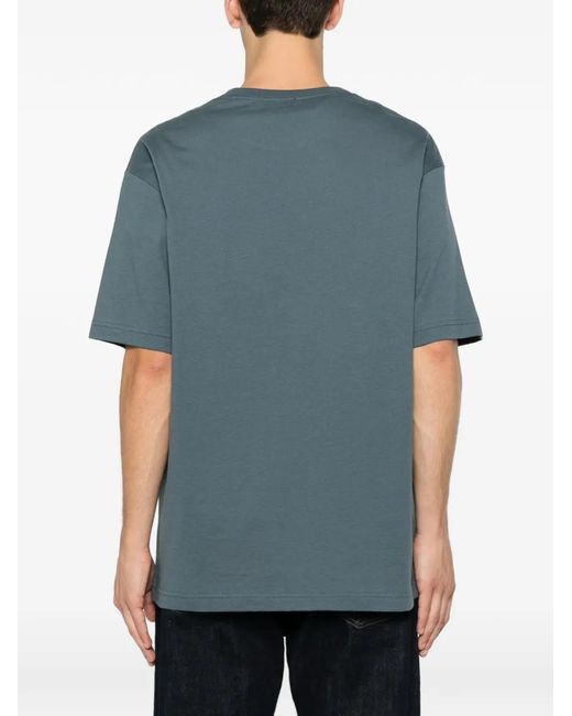 KENZO Blue Logo-Embroidered T-Shirt for men