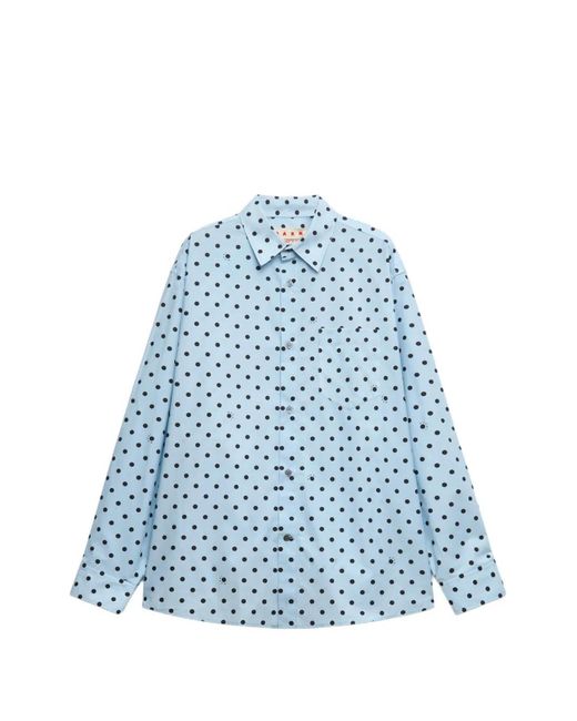 Marni Blue Chemise En Popeline for men